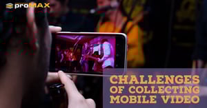 man watching video on phone with text in the right of 